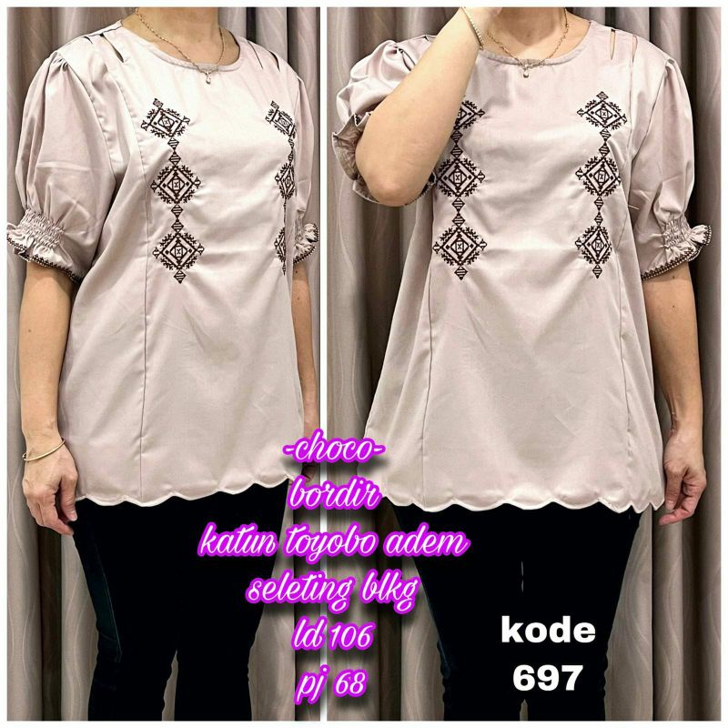 ATASAN BLUS BORDIR  KATUN TOYOBO ADEM