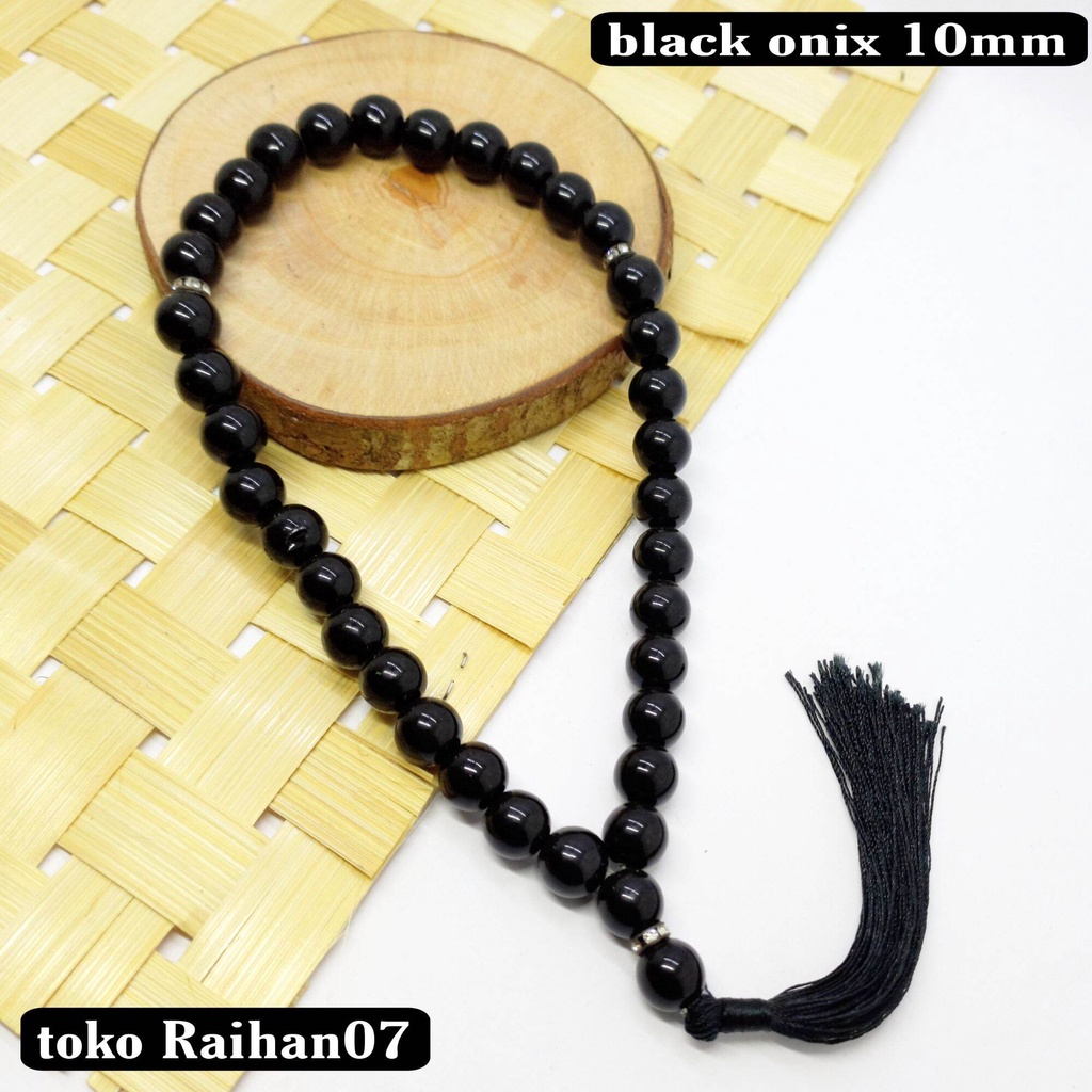 TASBIH BATU BLACK ONIX 33 BUTIR 10MM
