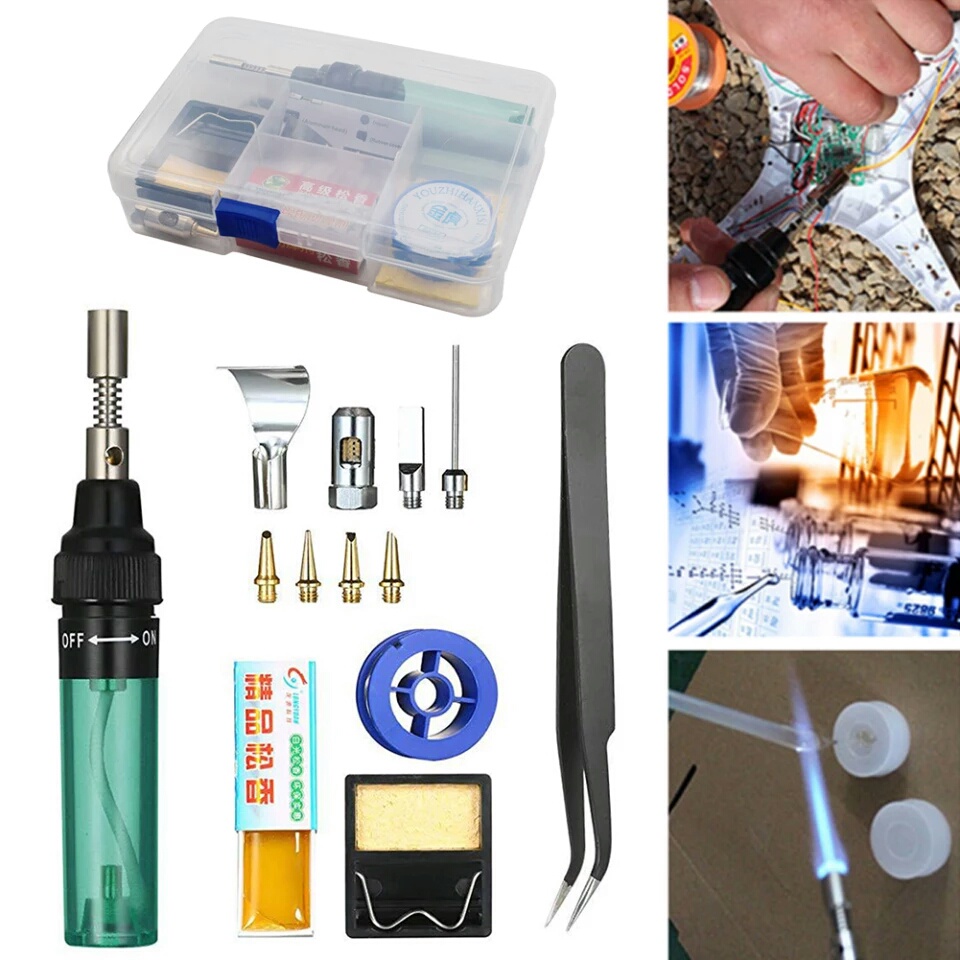 Solder Pena Gas Solder Portable Pencil Torch Las Kecil Pencil Butane Soldering Iron Kit Tools Blow