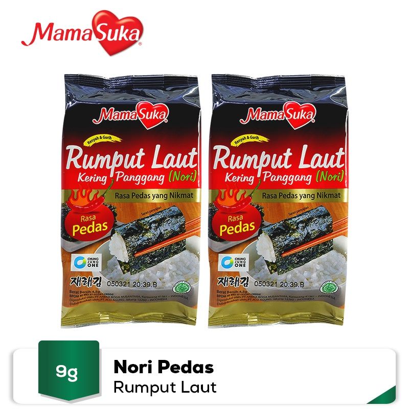 

MamaSuka Rumput Laut Panggang Nori Pedas Isi 2