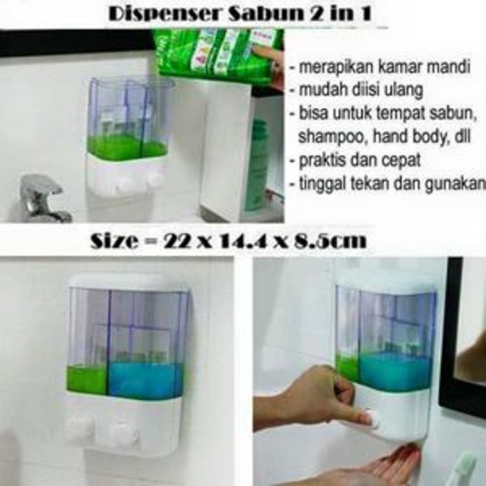 Travelmate [ sabun 2 in 1-Dispenser sabun ] manual hand soap touch cair cuci tangan mandi Toilet