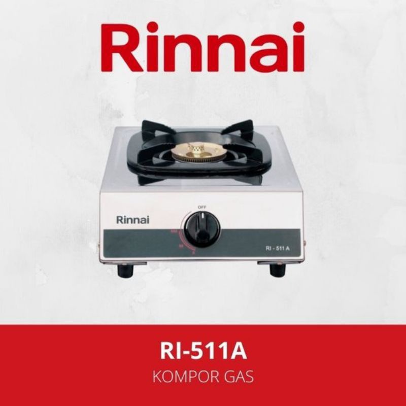 Rinnai RI-511A / RI 511 A Kompor Rinnai 1 Tungku Api Lilin Stainless / Kompor gas rinnai 1 tungku RI
