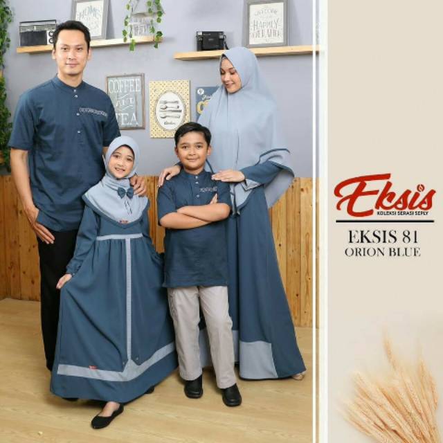 Seply Eksis 81 Orion Blue - Baju Muslim Sarimbit Keluarga - Gamis