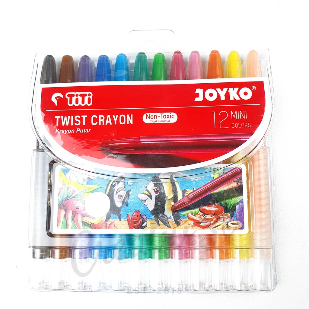 

JOYKO Crayon Putar Pendek Twist Crayon 12 Warna Mini Cp-S12