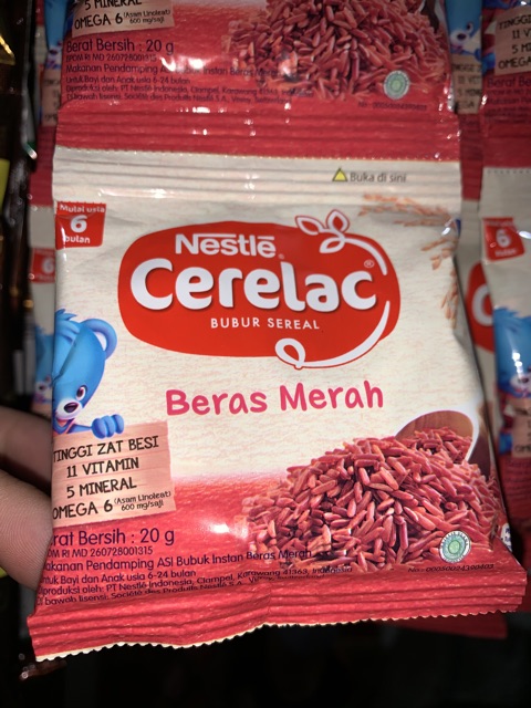 Nestle Cerelac Beras Merah 20gr renceng isi 8 sachet x 20 gram bubur bayi