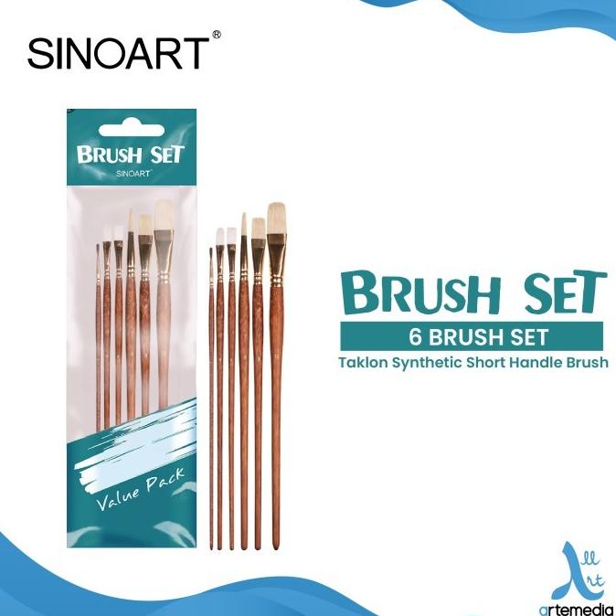

Kuas Lukis Sinoart Set 6 Taklon And Bristle Long Handle Brush