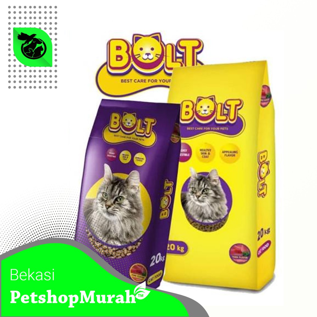 Makanan Kucing Bolt 20 kg Cat Food 20kg Bolt Karungan Bentuk Ikan Donat Kemasan 20 kg