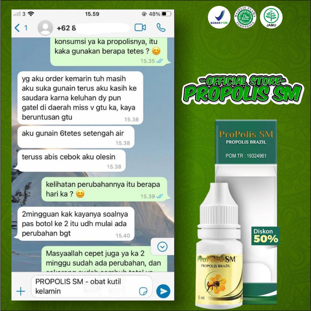 Penghilang Kutil Kelamin Benjol Di Kelamin Sariawan Vagina Bisul Di Kelamin - Pria Wanita Propolis SM-4