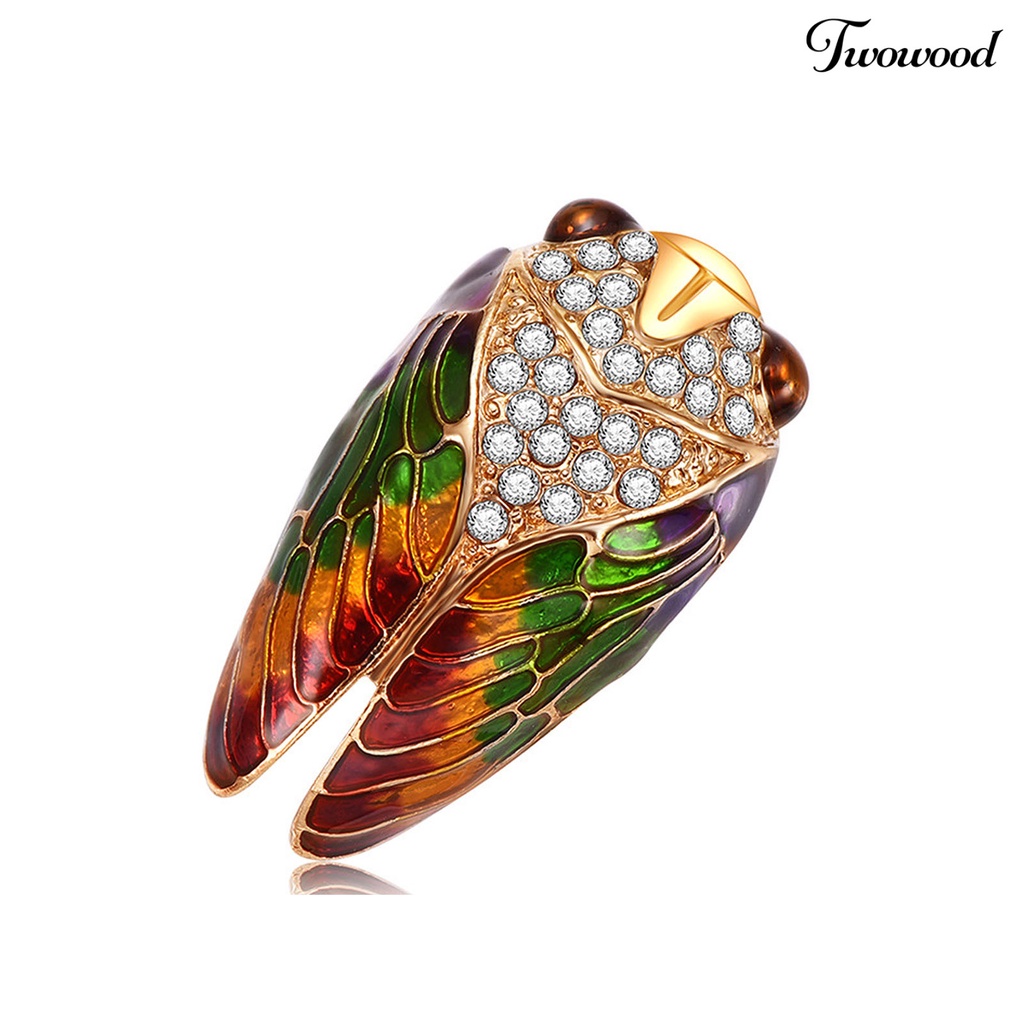 Twowood Collar Pin Fine Workmanship Anti-deform Alloy Exquisite Cicada Shape Coat Brooch Clothes Accessories