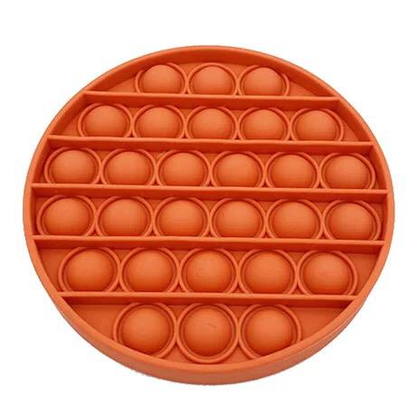 Edufuntoys - PUSH BUBBLE fidged/ pop it rainbow gobang/ pop it pelangi/ pop it among us/ bubble toys/ popit-bulat orange