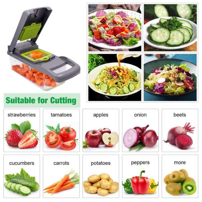 [BISA COD] Alat pengiris sayuran / Vegetable Cutter/ Alat Parutan Serbaguna/ Alat potong multifungsi serbaguna Pengiris, Parutan, Chopper  dan Anda sekelas Chef ProfesionaL