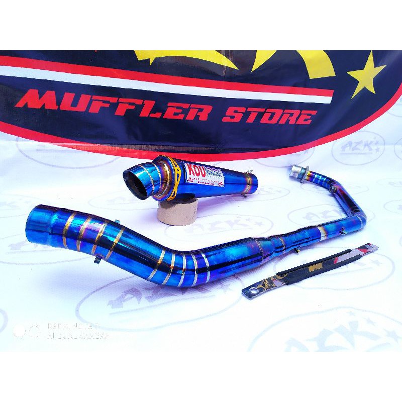 Knalpot KOU Honda SONIC / RS150R Full Stainless Bluemoon
