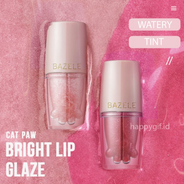 BAZELE Cat Paw Bright Lip GLaze Glitter Lipstik Watery Tint Lipstick Pudaier Berfungsi Membuat Bibir Glossy XX020