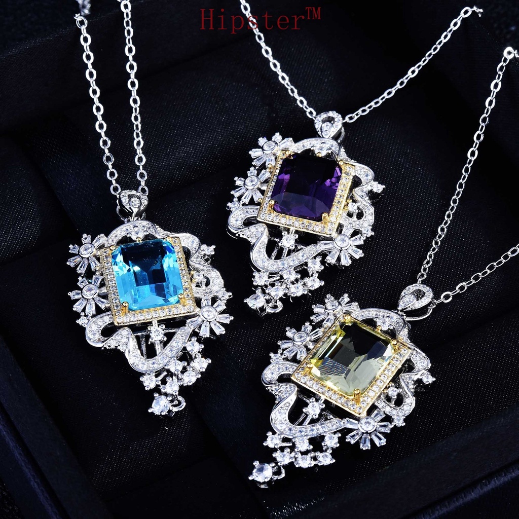 New Hot Sale Luxurious Style Natural Sapphire Pendant Necklace