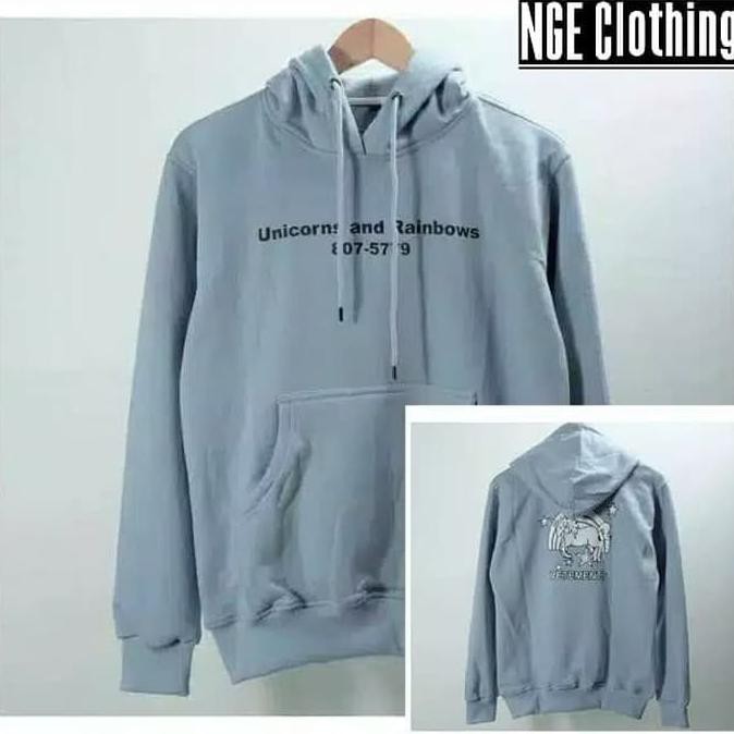 Kualitas Terbaik JAKET HOODIE UNICORN VETEMENTS - Abu-abu Muda, XXL DISKON