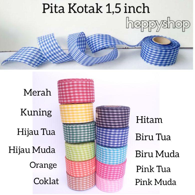 

[KODE Q7SUP] Pita Kotak 1,5 inch, Pita Motif Kotak