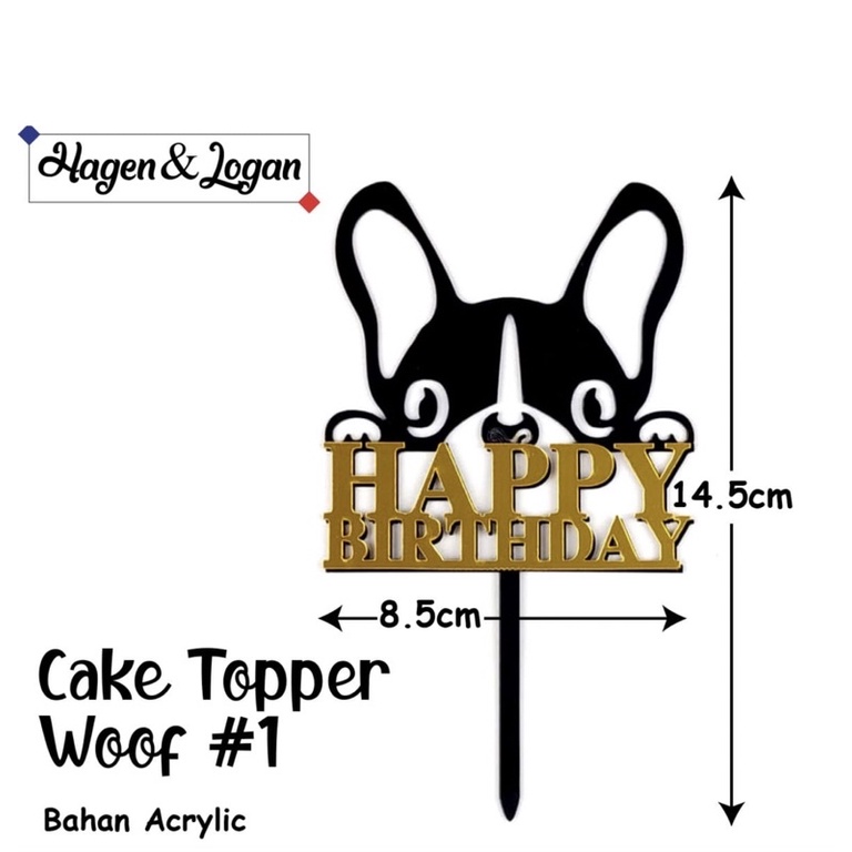 Cake Topper for Birthday / Hiasan untuk Ulang Tahun berbentuk Anjing yg Lucu