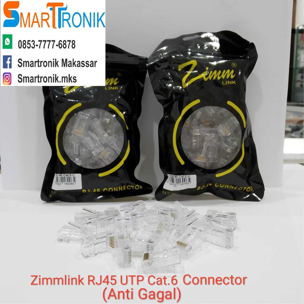 ZIMMLINK CONNECTOR RJ45 CAT 6 ANTI GAGAL