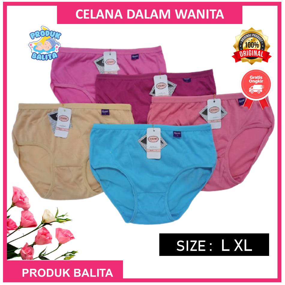 Celana Dalam Wanita Dewasa Motif Polos CD ESSE Perempuan Dewasa Ukuran L XL