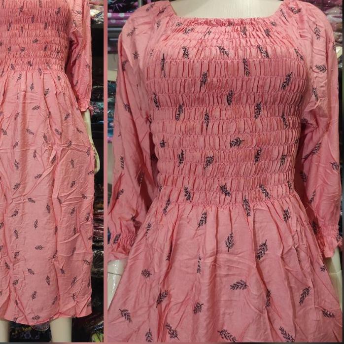 ✶ Daster bali kerut lengan panjang rok panjang ♜