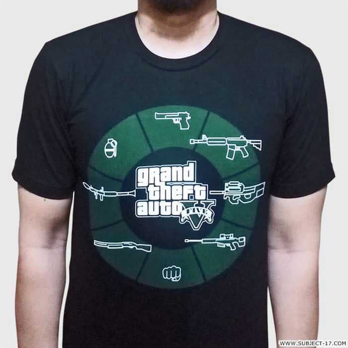 Kaos GTA5 Tshirt GTAV GTA 5 GTA V Grand Theft Auto