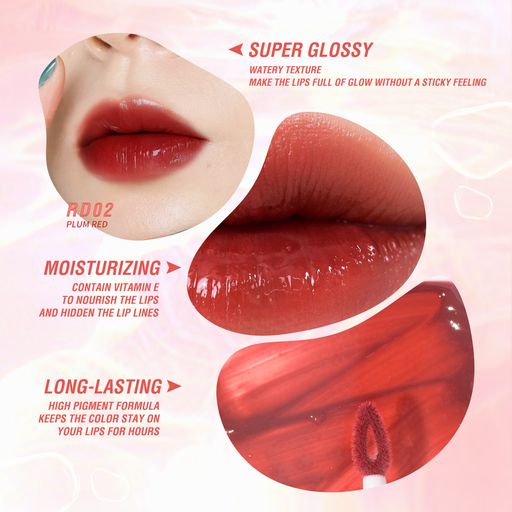 [ORI BPOM] PINKFLASH Watery Glam Lip Gloss Lipstick Super Glossy Shiny Moisturizing Non Sticky Long Lasting | Lipgloss | Lip Stain | Super Glossy | Pink Flash | PF-L09