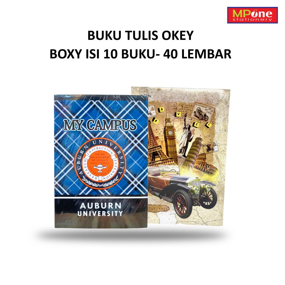 

(1 pack) Okey Buku Tulis Boxy 40 Lembar / Buku Tulis Sekolah Besar Uk Boxy 40 Lembar Okey Isi 10 Pcs