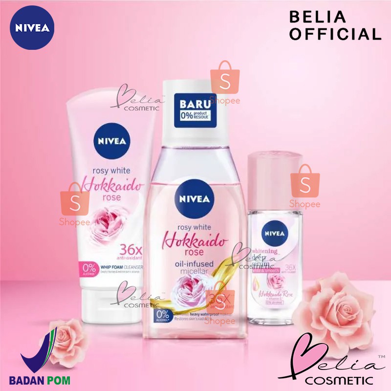 ❤ BELIA ❤ NIVEA Hokkaido Series (✔️BPOM) Micellar Water 125 | Whip Foam 100 | Deodorant