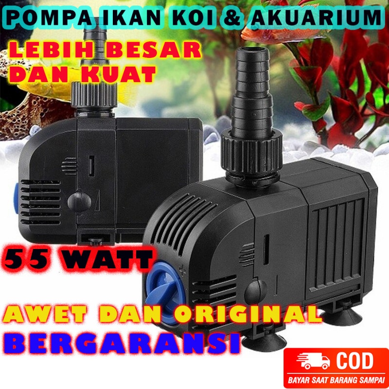 Pompa Kolam Ikan Koi - Mesin Air Terjun Celup Low Watt Submersible Aquarium Water Pump WP 55 WATT