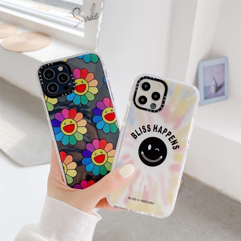 [TM flower case] takashi murakami flower bliss happens iphone soft for 8 x xsmax 11 12 mini pro max