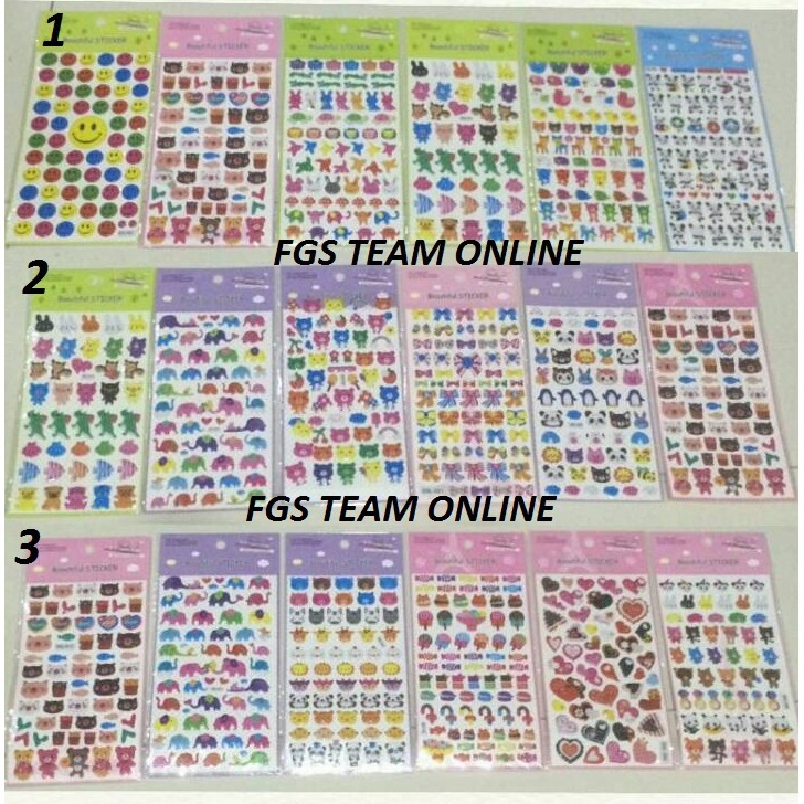 

MAINAN ANAK STICKER BEAUTIFUL KARAKTER/HADIAH GOODIEBAG/STBF-1