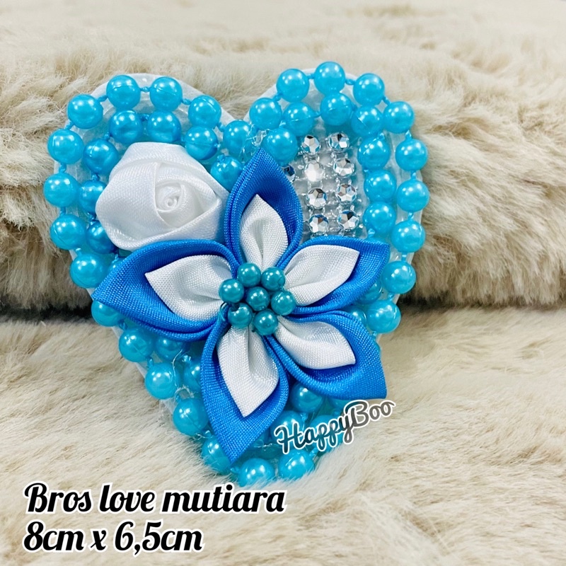 bross love bunga pin bros hijab jilbab besar kanzashi korsase wedding pernikahan mutiara bros