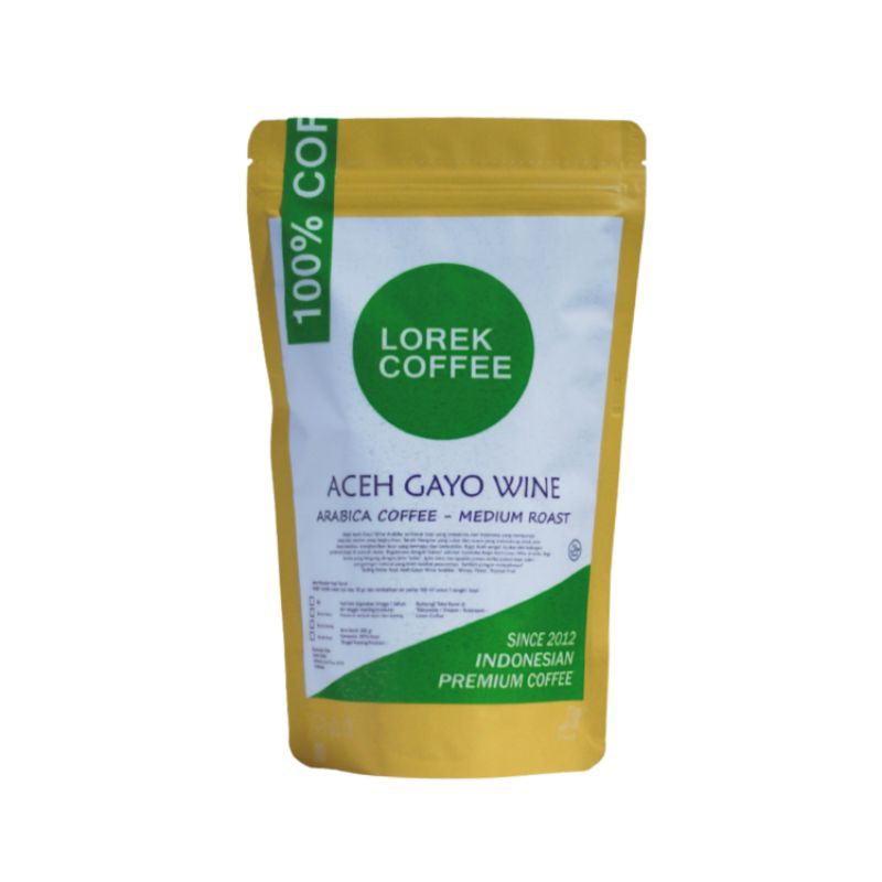 

Kopi Aceh Gayo Wine Arabika - Medium Roast 200 gram - Lorek Coffee