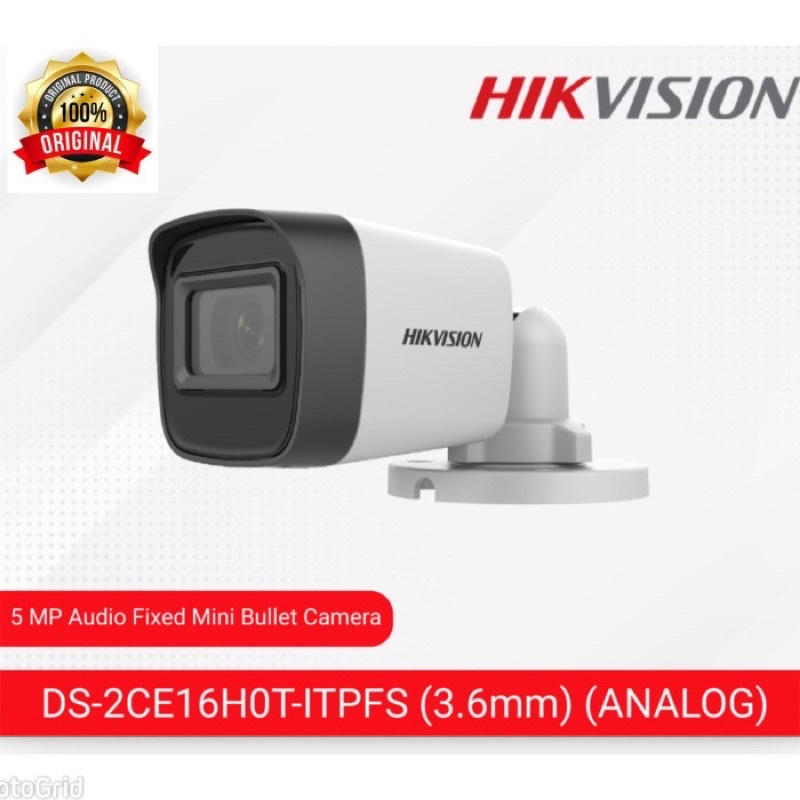 Kamera CCTV Hikvision 5MP Built in Mic Outdoor 2CE16H0T-ITPFS 5 MP