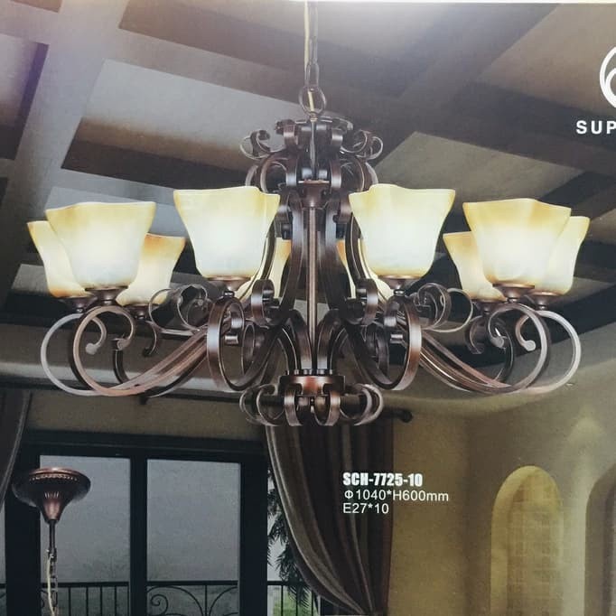 LAMPU GANTUNG HIAS KLASIK 10 LAMPU