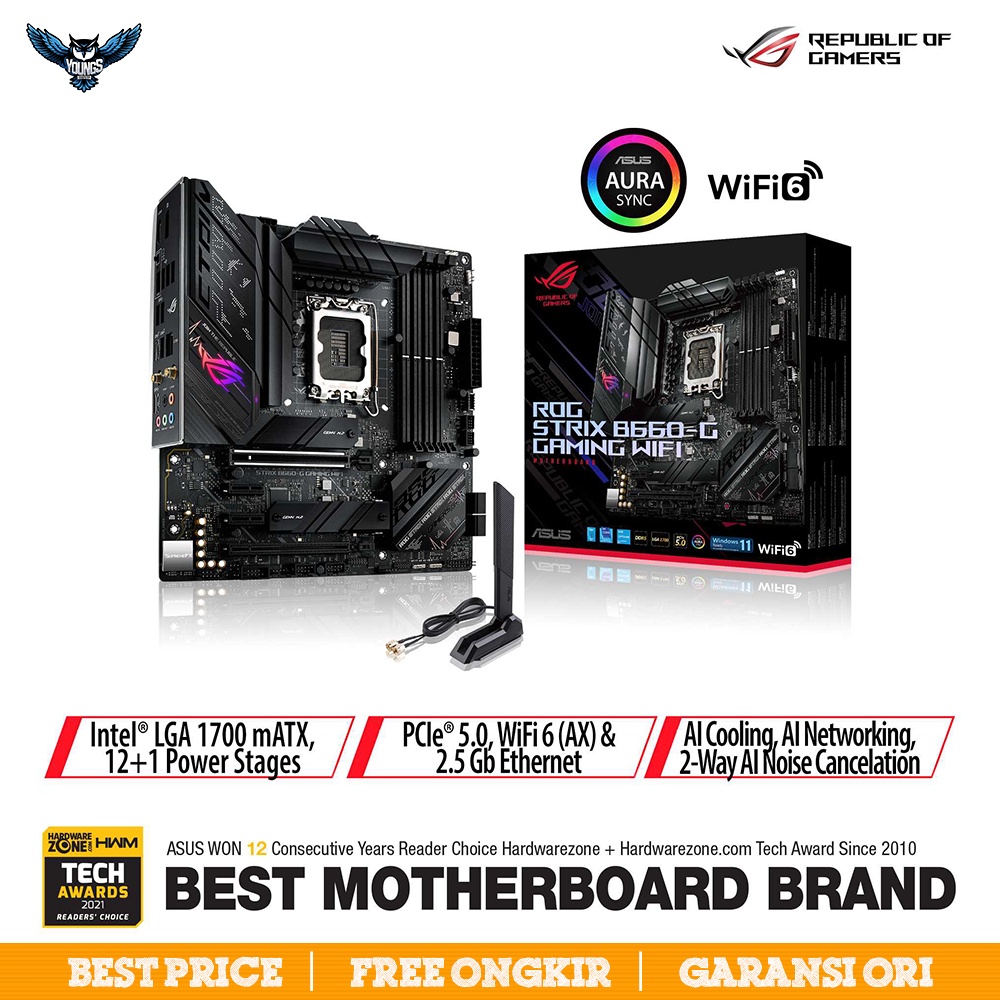 ASUS ROG STRIX B660-G GAMING WIFI | mATX DDR5 Intel LGA1700 Mainboard