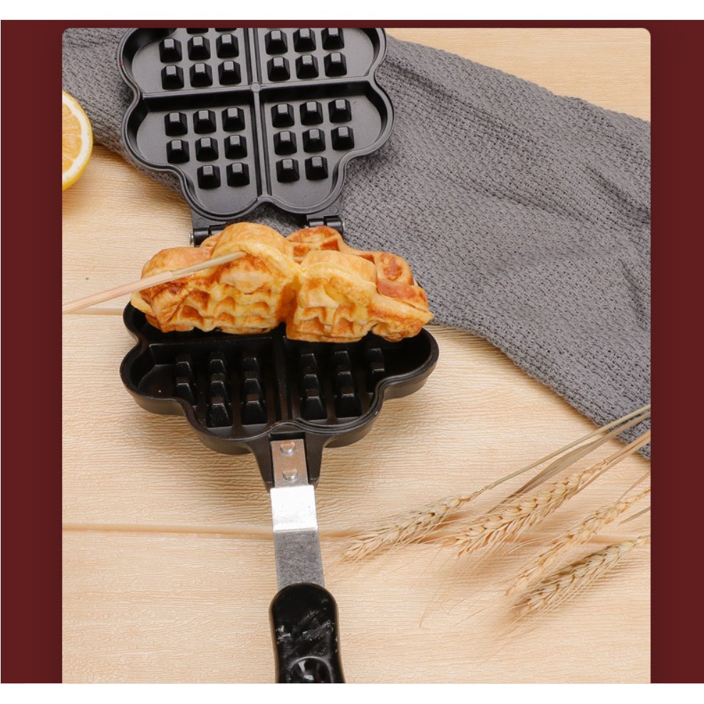 Waffle Pan Maker / Cetakan Kue Manual Wafel Pancake Croffle Marble Anti Lengket