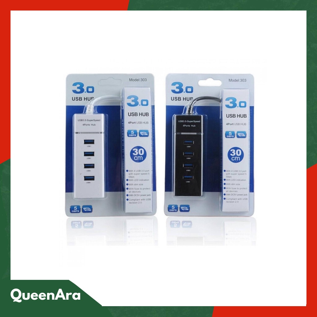 High Speed 4 Ports USB HUB 3.0 Adapter - 30