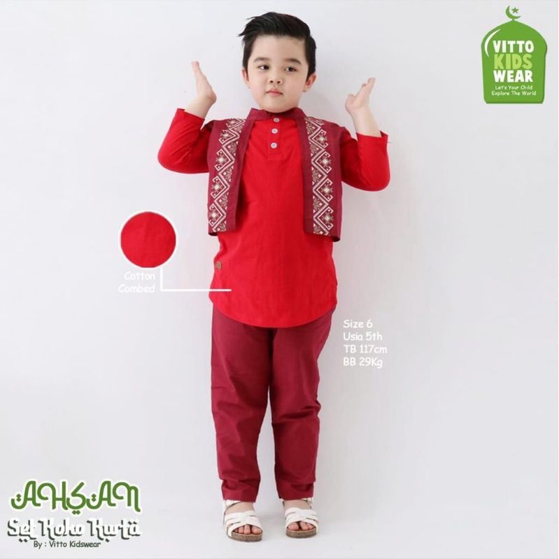(READY) SETELAN AHSAN VITTO SETE KURTA ROMPI  SET KURTA ANAK LAKI LAKI