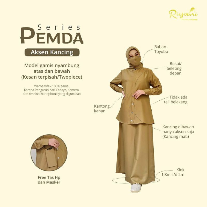 seragam pemda pns/gamis pemda toyobo/ gamis khaki pns/ gamis khaki / seragam pemda hamil / seragam p