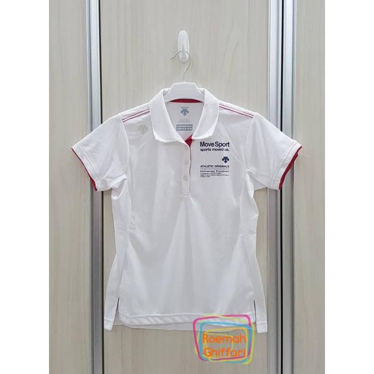 Descente Move Sport - Kaos Polo Sport Wanita - SUNSCREEN - Wht (Ori)