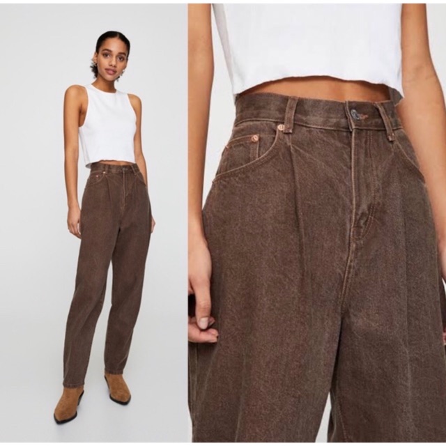 Pull and Bear Brown Slouchy Jeans