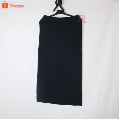 Rok Rajut ABG & JUMBO Rok Span Rajut Wanita / ROK Panjang PREMIUM / Rok Knit Rajut / Rok Tebal / Rok oversize-HITAM