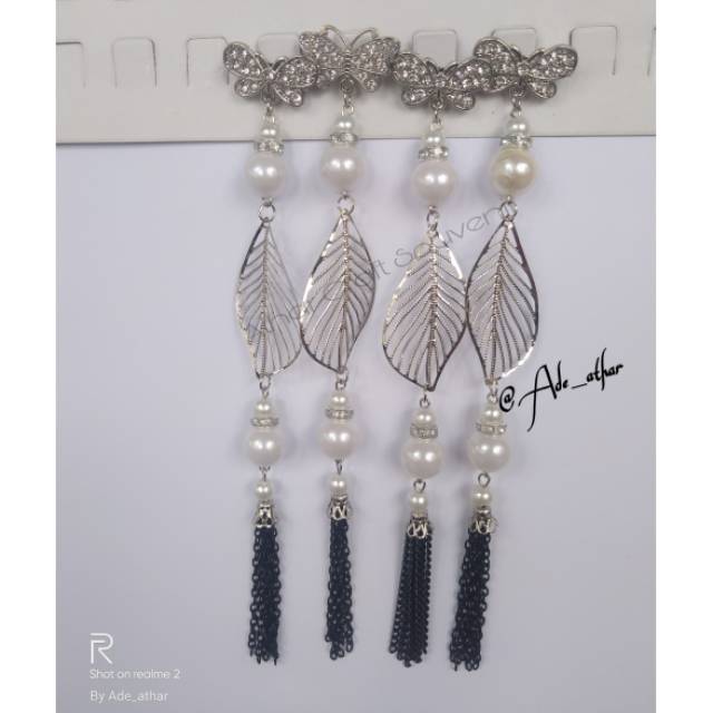 Aksesoris Bros Dagu Juntai Panjang Bros Dagu Juntai Mutiara Putih / Peniti Dagu murah