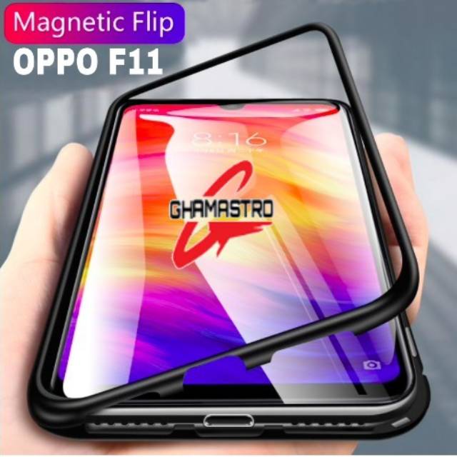 Case Oppo F11 Oppo F11 Pro Flip Luxury Magnetic Back Hard Case