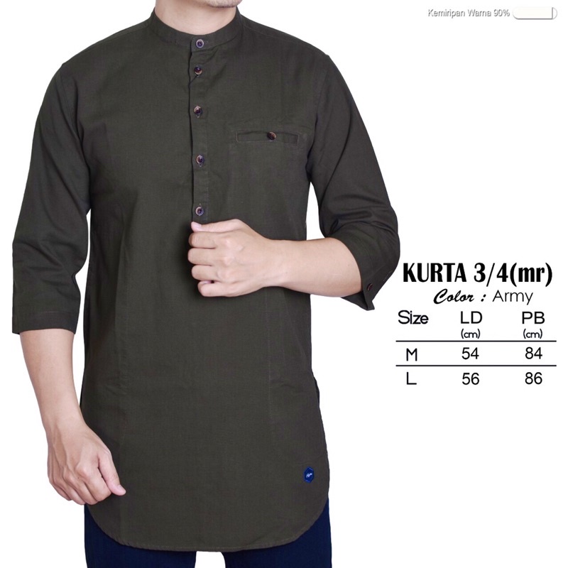 KURTA 3/4 Koko Kurta Lengan 3/4 Original Brand Agera