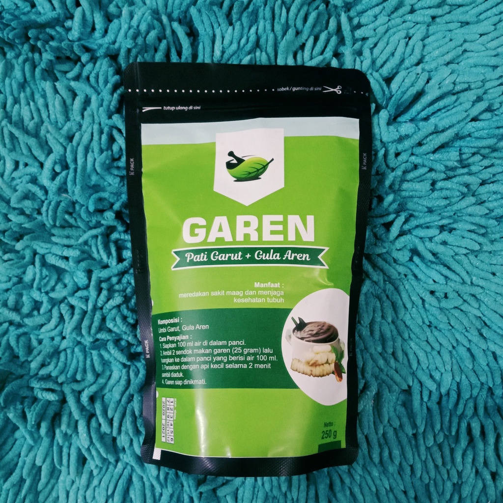 GAREN Arrowroot Powder Tepung Bubur Umbi Pati Garut Irut Angkrik Kerut Lerut Obat Herbal Maag Asam Lambung Herbal