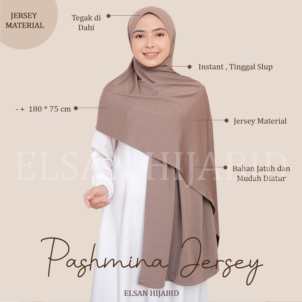 Pashmina kaos Jersey / pashmina meleyot /pashmina jersey instant