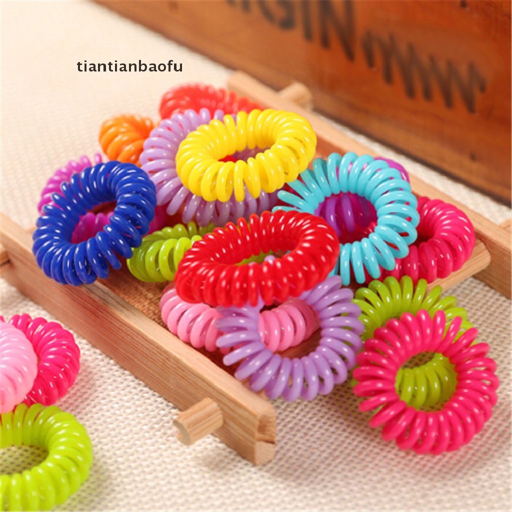 [tiantianbaofu] 10 Pcs Plastic Hair Ties Spiral Hair Ties No Crease Coil Hair Tie Ponytail Boutique