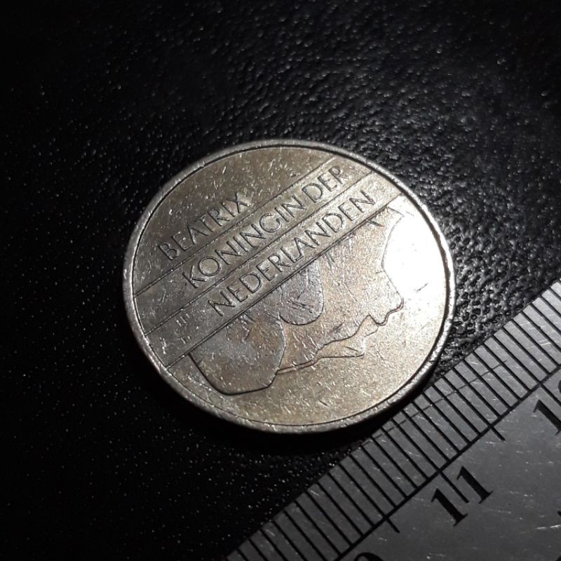 Koin Kuno Koleksi Asing : Netherlands ( Belanda ) - 1 Gulden 1987